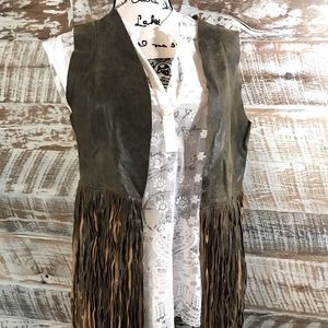 Overland Sonia LA MARQUE COLLECTION Medium leather vest with fringe